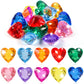 Niceup 30pcs 3D Heart Diamond Diving Gems for Valentines Day Goodie Bag Fillers 1.57in Small Toys Easter Egg Crystal Acrylic Heart Shape Gemstones for Summer Swimming Training Pool Toys