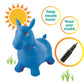 LEXiBOOK Inflatable Jumping Horse, Blue, Durable Plastic, One Size, Model BG050, Manual Pump Included