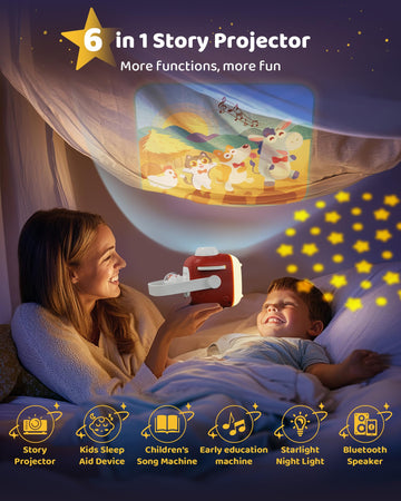 Kokodi Kids Story Projector For Toddlers, Book Projector With Educational Cards Toys For Boys Girls 1-6 Years Old, Story Telling Toys For Kids With Nightlight, Birthday Gifts For Kids