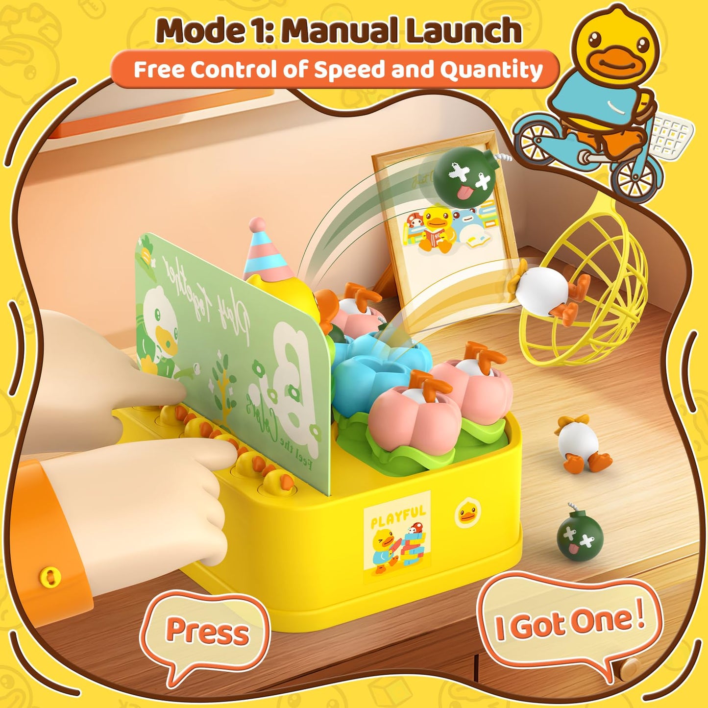 BLF FUN Bounce and Catch Toys for Kids 3-7, Medium Board Games, Christmas Birthday Gifts, Model 685-47BD