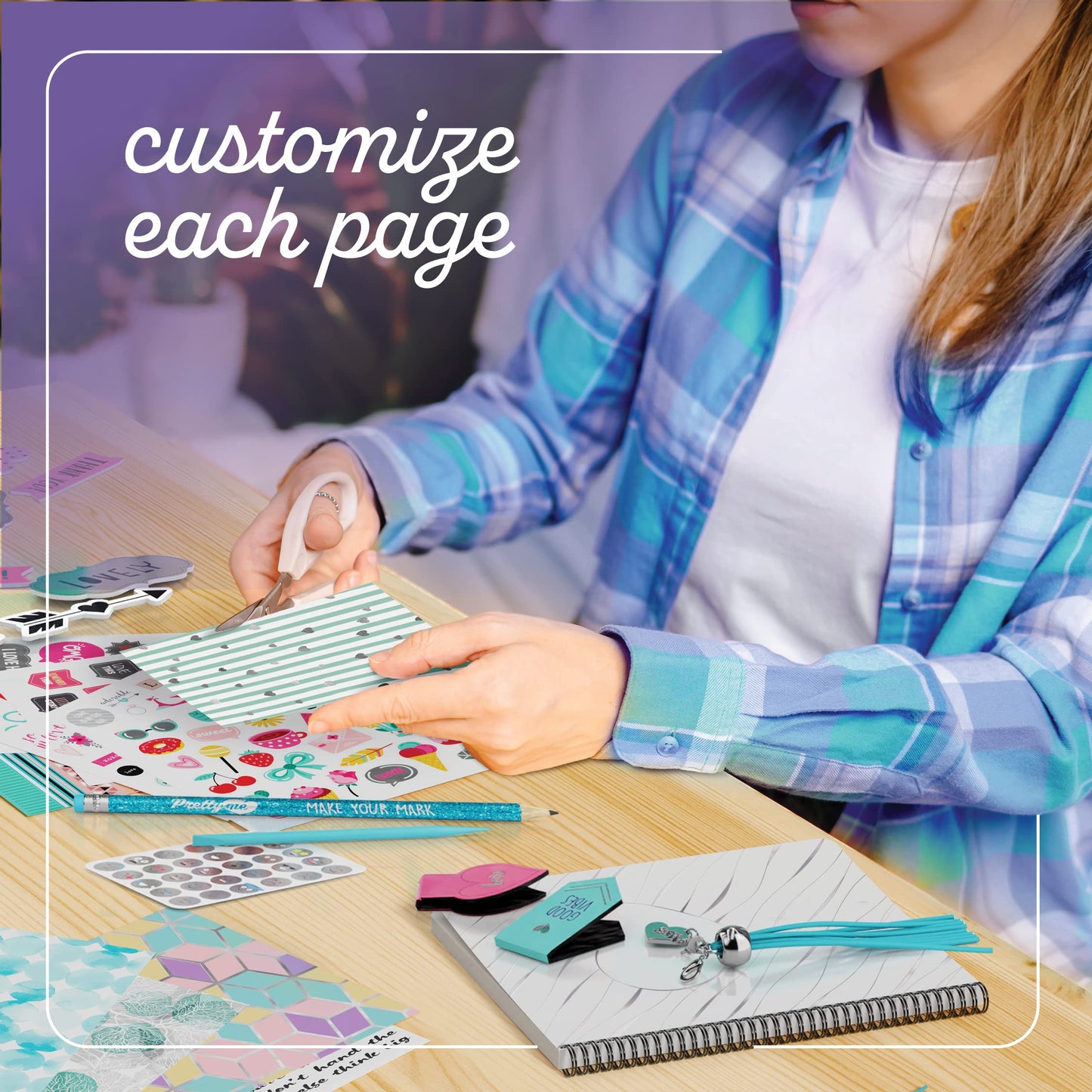 DIY Journal Kit for Girls - Great Gift for 8-14 Year Old Girl - Cool Birthday Gifts Ideas for Teen Age Girls - Fun, Cute Art & C