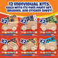 Kids Party Wood Painting Craft Kits (12ct) 3-D Cars - Each Kit Has its Own Brush, Paint, & Figure- 6 Designs Include Taxi, Truck