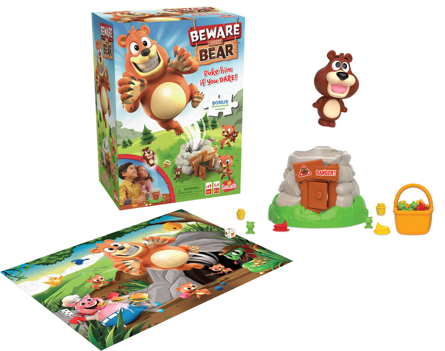Goliath Beware of The Bear Game - 24-Piece Puzzle, Multi Color, Model 919582, Fun Family Game for All Ages