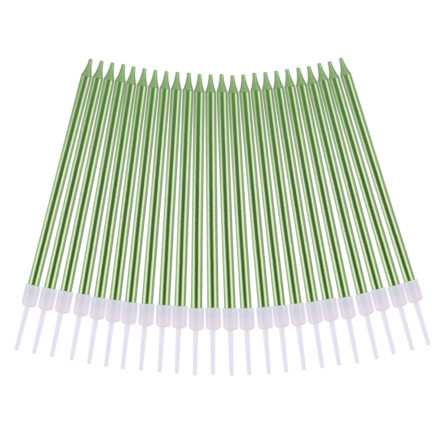 PHD CAKE 24-Count Green Long Thin Metallic Birthday Candles, Cake Candles, Birthday Parties, Wedding Decorations, Party Candles
