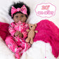 Aori Reborn Baby Girl Dolls Black - 22 Inches Lifelike Black Amercican Doll With Realistic Details, Gift For Kids 3+, Grandparen