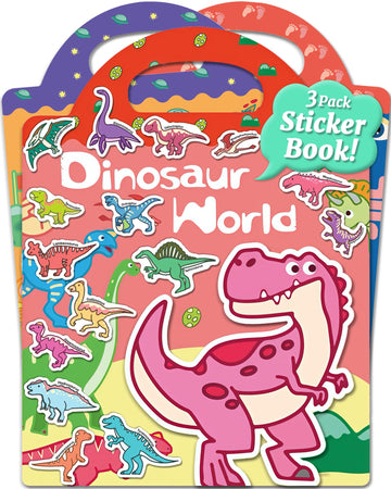 Benresive Reusable Sticker Books For Kids 2-4, Sticker Books For Toddlers 1-3, Toddler Sticker Book Age 2-4, Toddler Travel Toys Activities Crafts Gifts - Dinosaurs, Space And Body