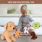 Plush Creations Brown Stuffed Mommy Dog with 3 Puppies - 4 Piece Family Set, Baby Toy for Ages 0+, Soft Plush Animal