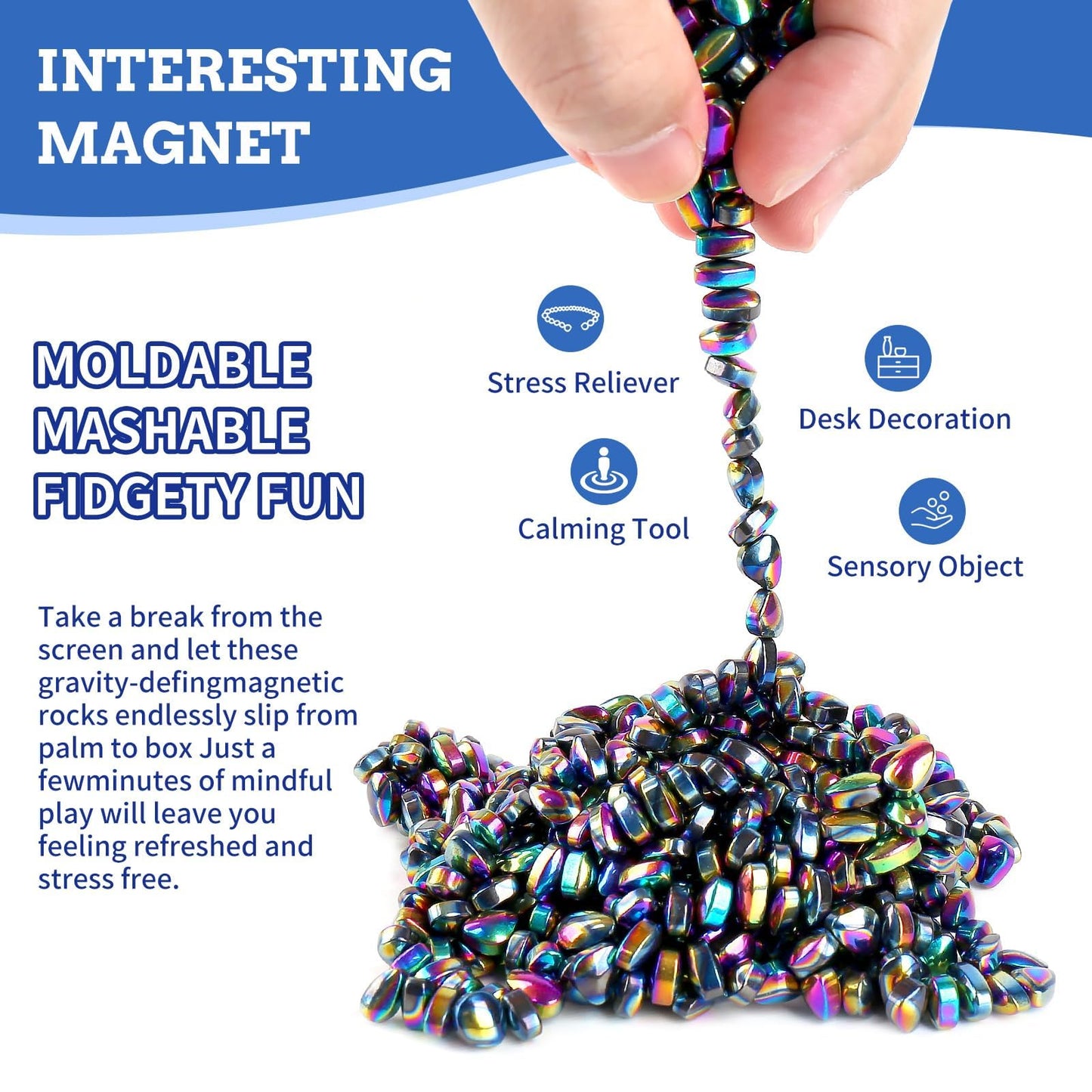 1100Pcs Ferrite Putty, Fidget Toys, Fidget Toys Adults, Desk Fidgets Toys For Office Stress/Anxiety Relief,Gifts For Teen,Adults