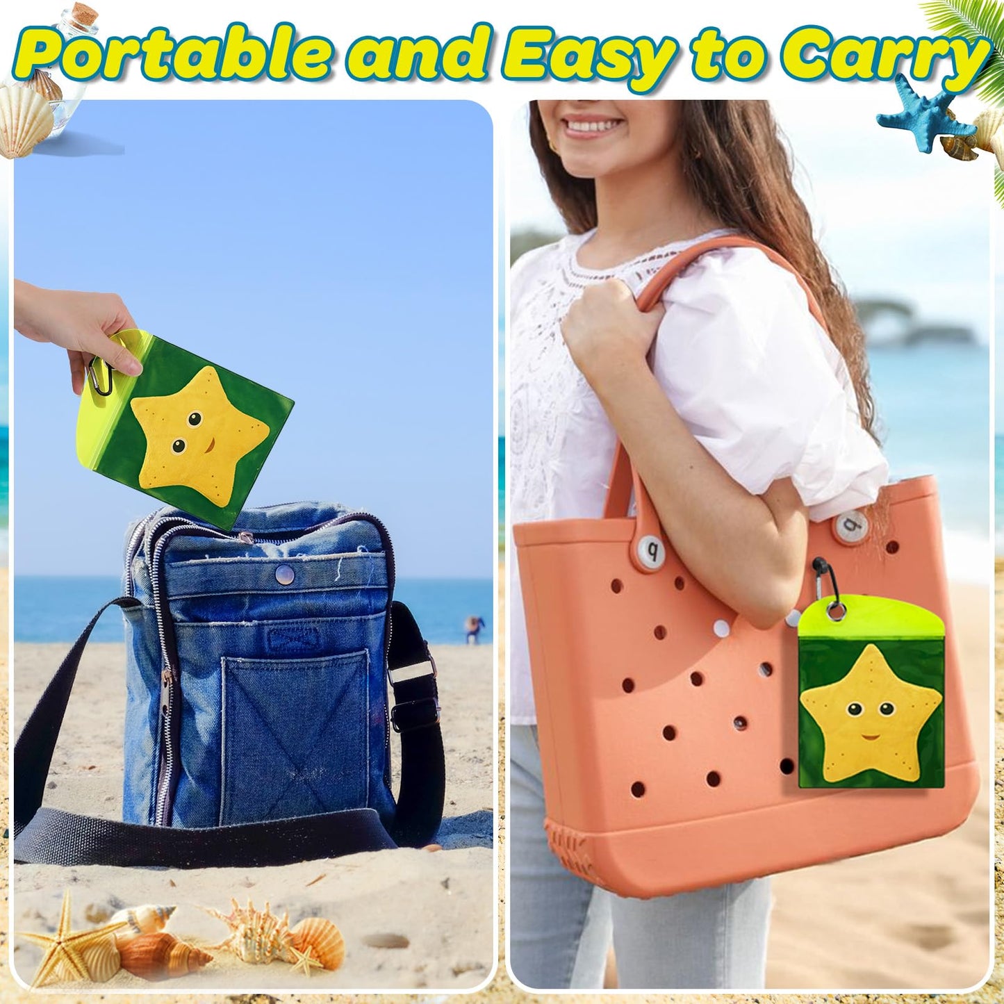 Mity Rain 2Pcs Sand Remover For Beach - Sand Eraser Wipe Mitt Bags, Beach Vacation Essentials For Kids Women, Must-Have Beach Ac