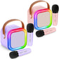 Mini Karaoke Machine for Kids,Girl Toys,Karaoke Microphone Wireless for Kids,Gifts for 4,5,6,7,8,9,10 Year Old Girl Toys 2PCS (P