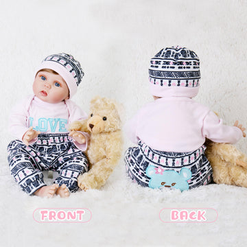 Ekokiz Reborn Baby Dolls Clothes Girl Pink Doll Clothes Baby Clothes 17-22 Inches Baby Doll Clothes And Accessories For Newborn