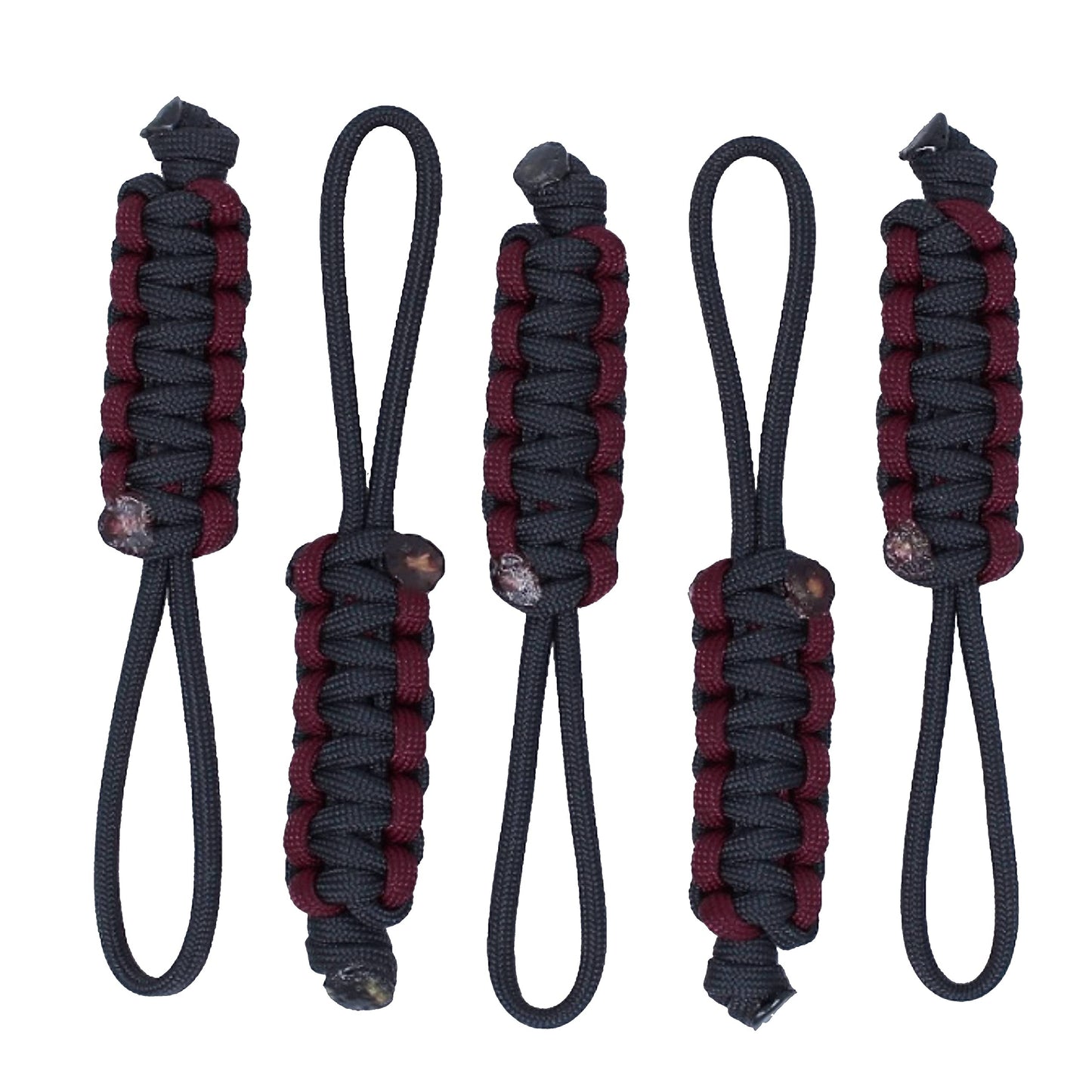Bubbasgaragetv - Large Heavy Duty Paracord Zipper Pulls (Maroon)