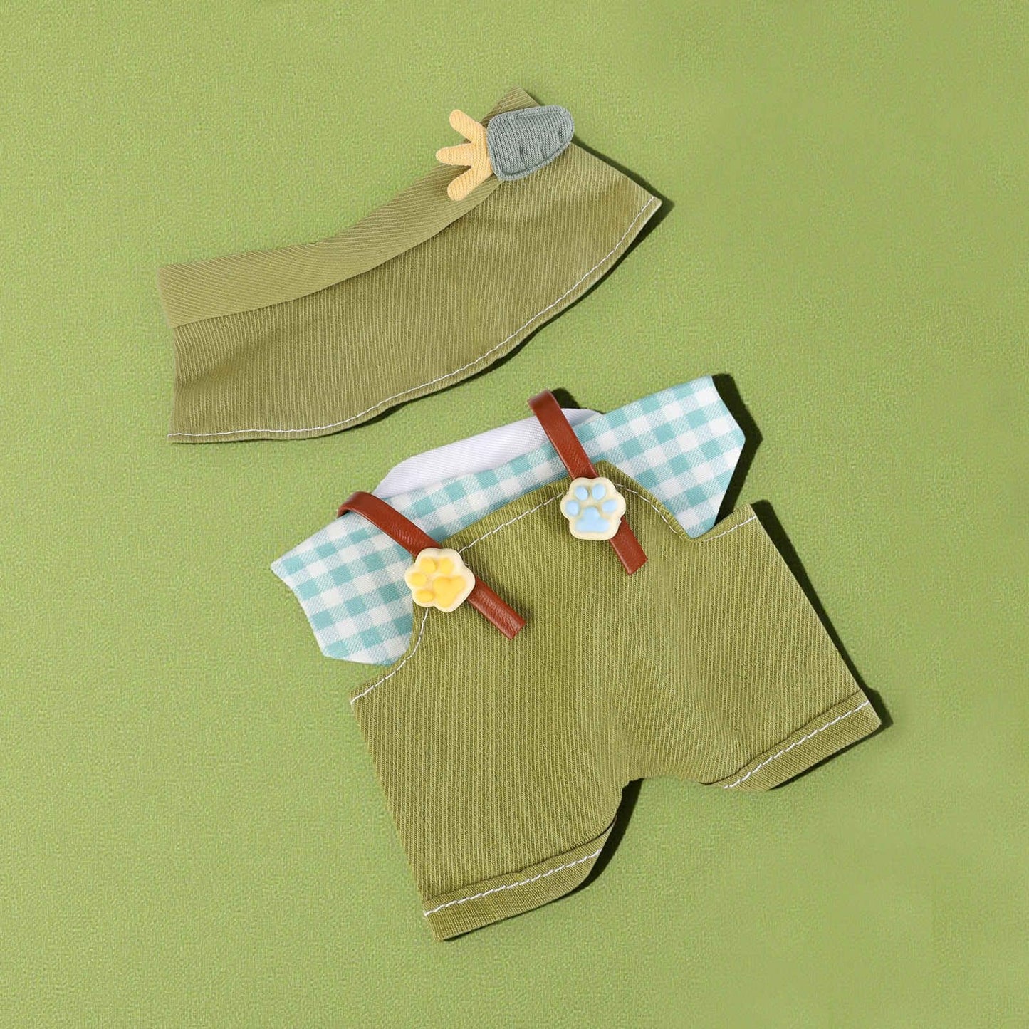 Abincee 17cm Doll Clothes Compatible with Labubu enhanced Doll Outfit Set Fashion Designed Dresses (Green)