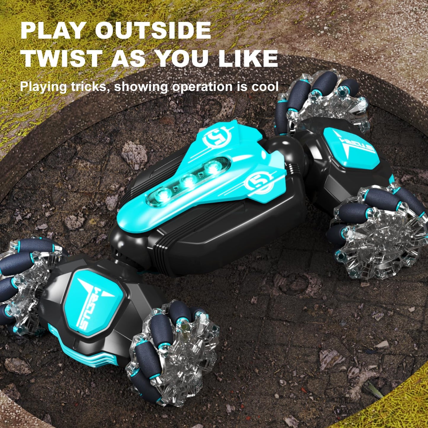 Fanfantoey Gesture Sensing RC Stunt Car Remote Control Car 360 Rotating 4WD 2.4Ghz RC Cars Transform Car Toys for Boys 4-7 Birth