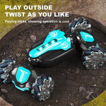 Fanfantoey Gesture Sensing RC Stunt Car Remote Control Car 360 Rotating 4WD 2.4Ghz RC Cars Transform Car Toys for Boys 4-7 Birth