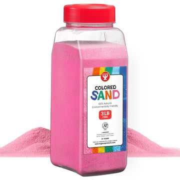 Hygloss Products Colored Play Sand - Assorted Colorful Craft Art Bucket O' Sand, Pink, 3 Lb