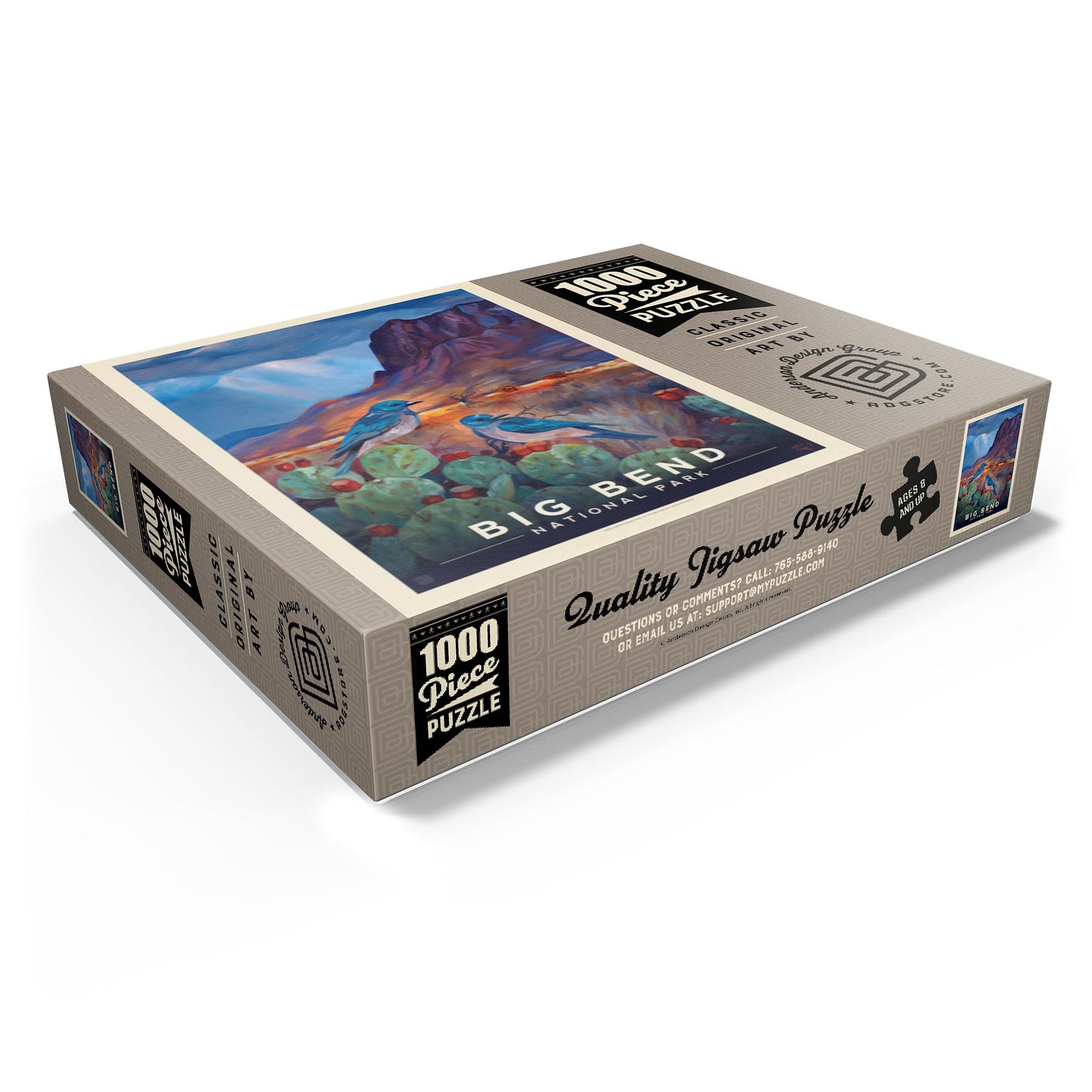 MyPuzzle Big Bend National Park: Birds  Vintage Poster - enhanced 1000 Piece Jigsaw Puzzle for mature-themeds