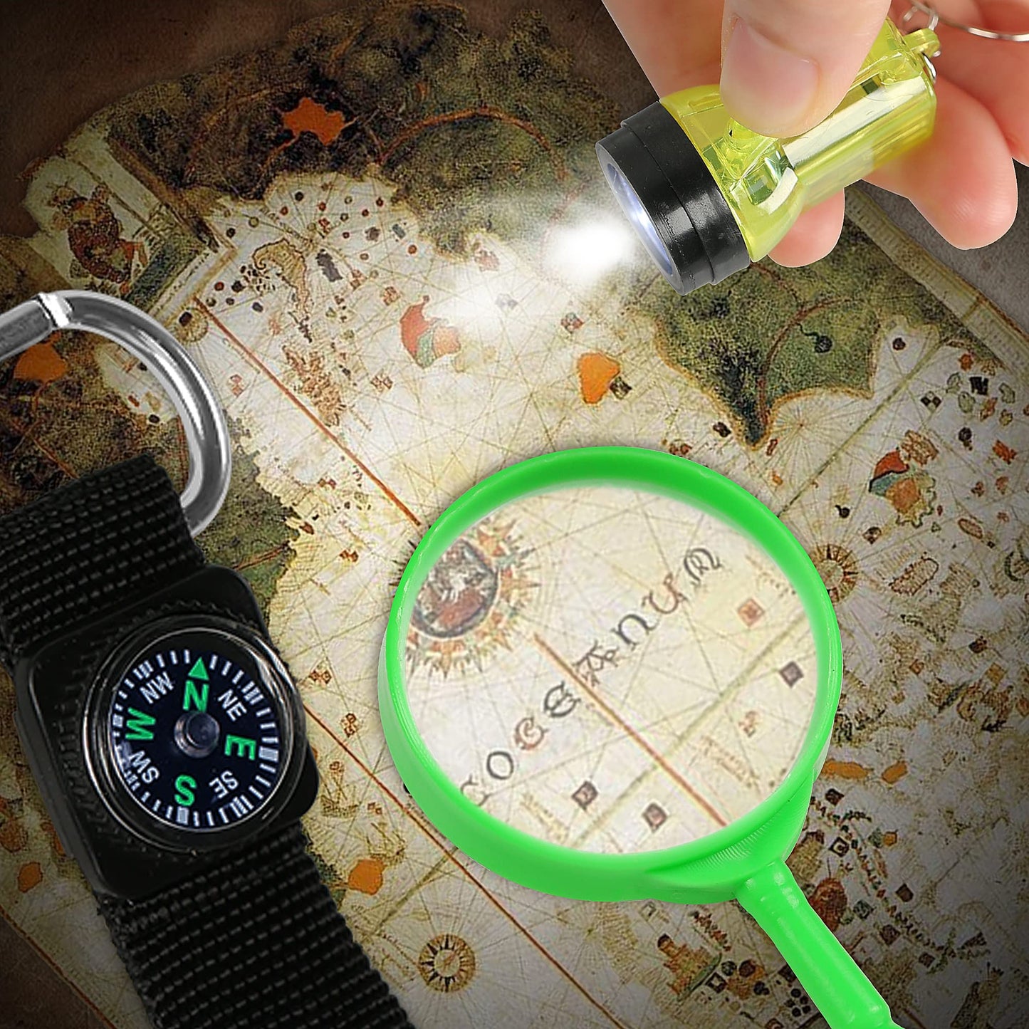 PROLOSO Nature Exploration Kit Outdoor Games Party Favors Toys for Kids Perfect for Adventure Theme Parties, Explorer, Camping,