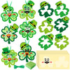 Tinlade 24 Pcs St Patricks Day Crafts Kit Lucky Shamrock Suncatcher Craft Irish Day Window DIY Tissue Paper Suncatcher Decoratio