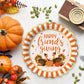 Friendsgiving Paper Plates, 50 Count Disposable Thanksgiving Dinner Plates, Happy Friendsgiving Party Decor Supplies, Funny Fall