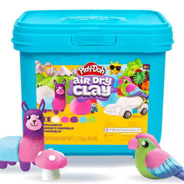 Play-Doh Brand Multicolor Air Dry Clay Bucket, 40 oz, 5 Colors, Paintable Clay Lightweight & Crumble-Free Sculpting Clay, Arts a