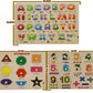 Appster Colorful Wooden Puzzle Toy For Kids Jigsaw Puzzles For Adults Baby Learning Educational Toys Board Game (Abcd + Shape &