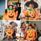 Clooouds 3Pcs Halloween Pumpkin Costume For Kids Children Halloween Pumpkin Cosplay Party Clothes With A Hat,A Bag