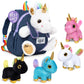 Naturally KIDS Toddler Unicorn Backpack w Plush Unicorn Toys, Gifts for 2-5 Year Old Girls, Toddler Backpack