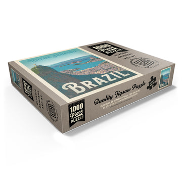 Mypuzzle Brazil: Rio De Janeiro Harbor View, Vintage Poster - Premium 1000 Piece Jigsaw Puzzle For Adults