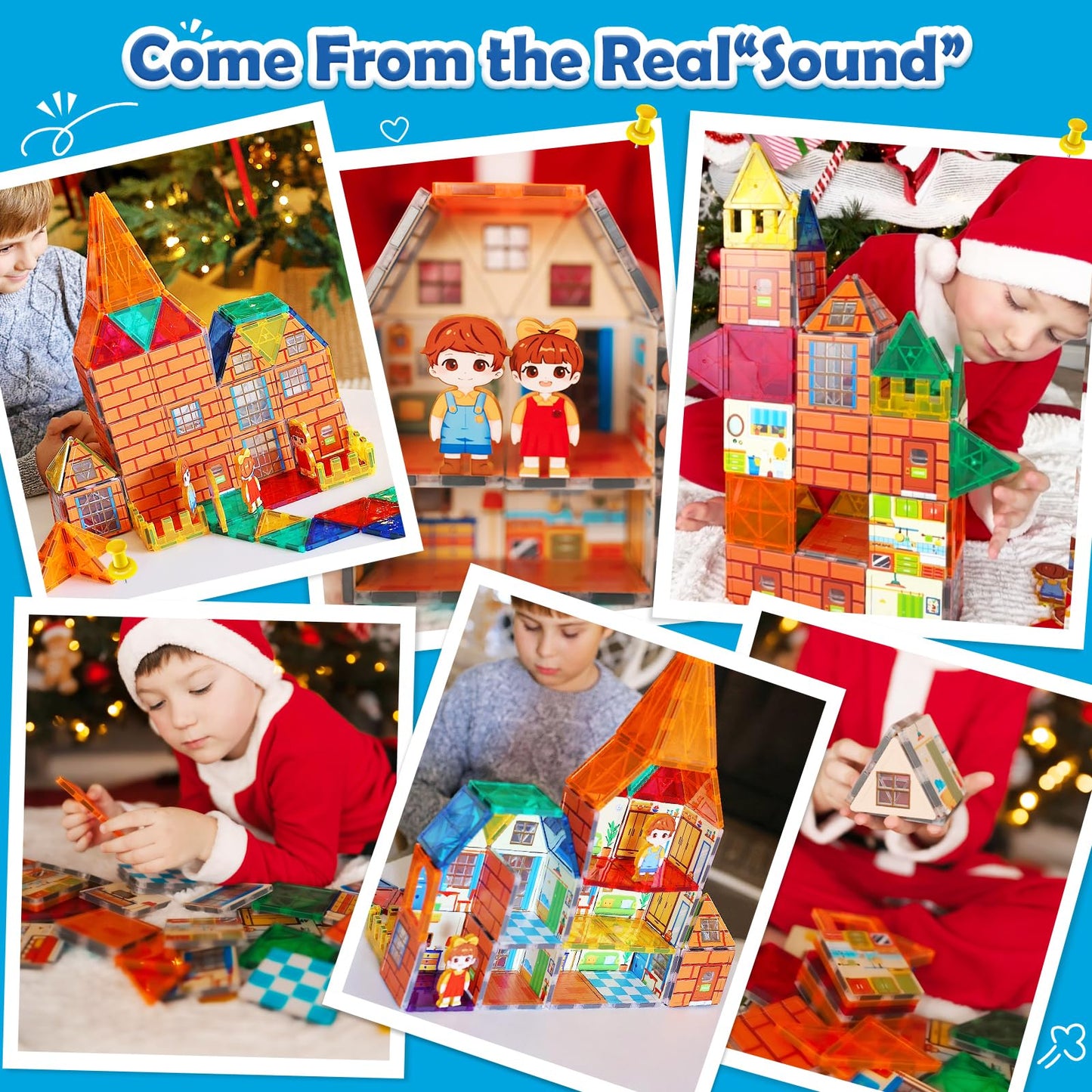 Magnetic Tiles-Doll House With Magnets For Kids Playhouse Tiles Edition Double Sided, Kids Toys Magnetic Blocks For Boys Girls Age 3-4 4-5 6-8, Stem Sensory Toys For Classroom Must Haves Building Toys