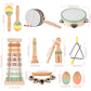 Vinjoe Baby Musical Instruments-Toddler Montessori Wooden Musical Toys For Kids 1-3, Neutral Colors Percussion Instruments Set E