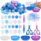 Oaxntgw 208 Pcs Winter Sensory Bin Items Winter Frozen Snowflake Counting Sorting Sensory Bin Filler Fine Motor Acrylic Frozen S