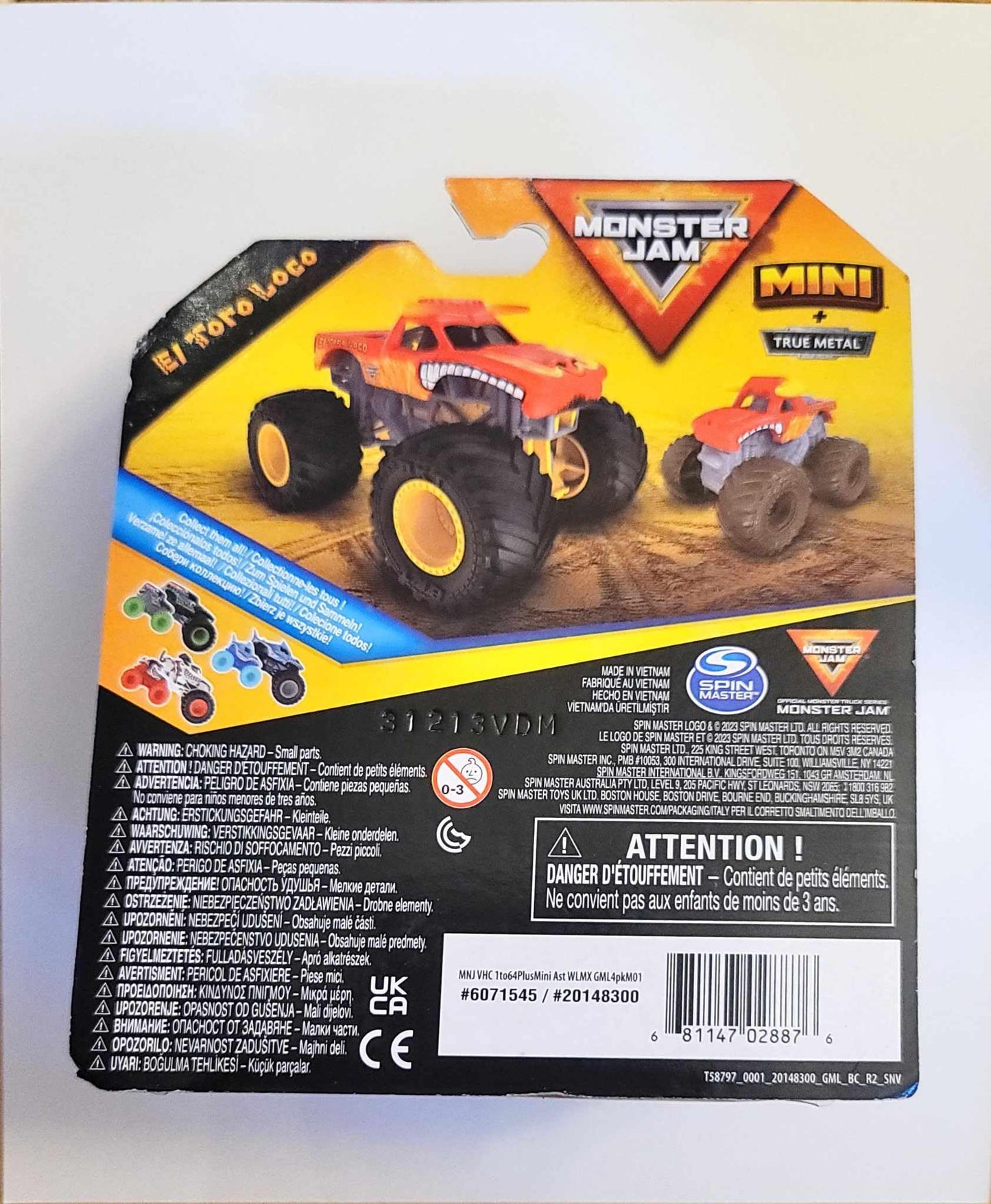 Monster Jam Play Set With Bonus Mini Regalo Grave Digger, El Toro Loco And Megalodon 3+ Years Old (El Toro Loco), Small, 6071545