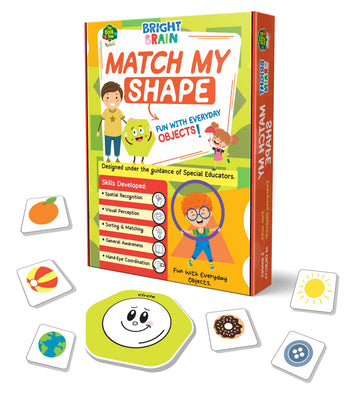 Bright Brain Match My Shape | Shape Recognition & Sorting Matching Game For Kids Ages 3+ | Everyday Objects Learning Toy | Birth