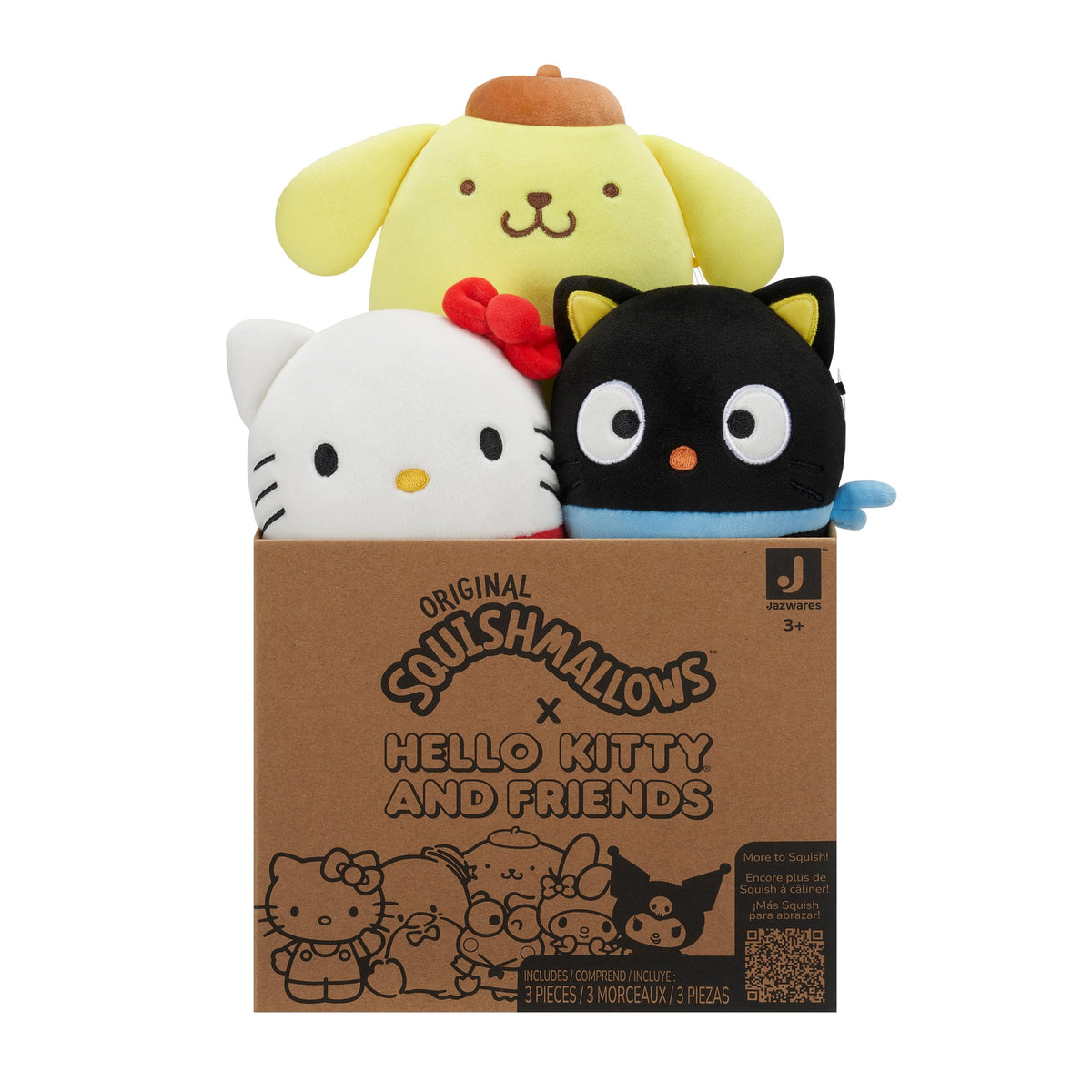 Squishmallows Original Sanrio Hello Kitty and Friends 5in Mystery 3Pack  Official Jazwares Plush (Little)