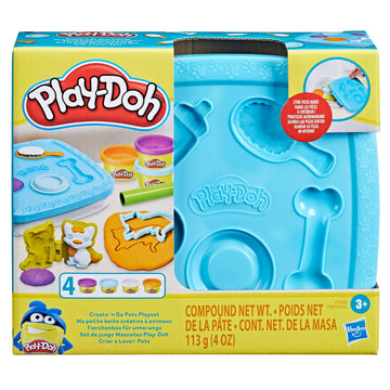 Play-Doh Create ‘N Go Pets Playset, 4 Colors & Storage Container, Animal Toy Sets, Easter Basket Stuffers, Preschool Toys, Kids Arts & Crafts, Ages 3+