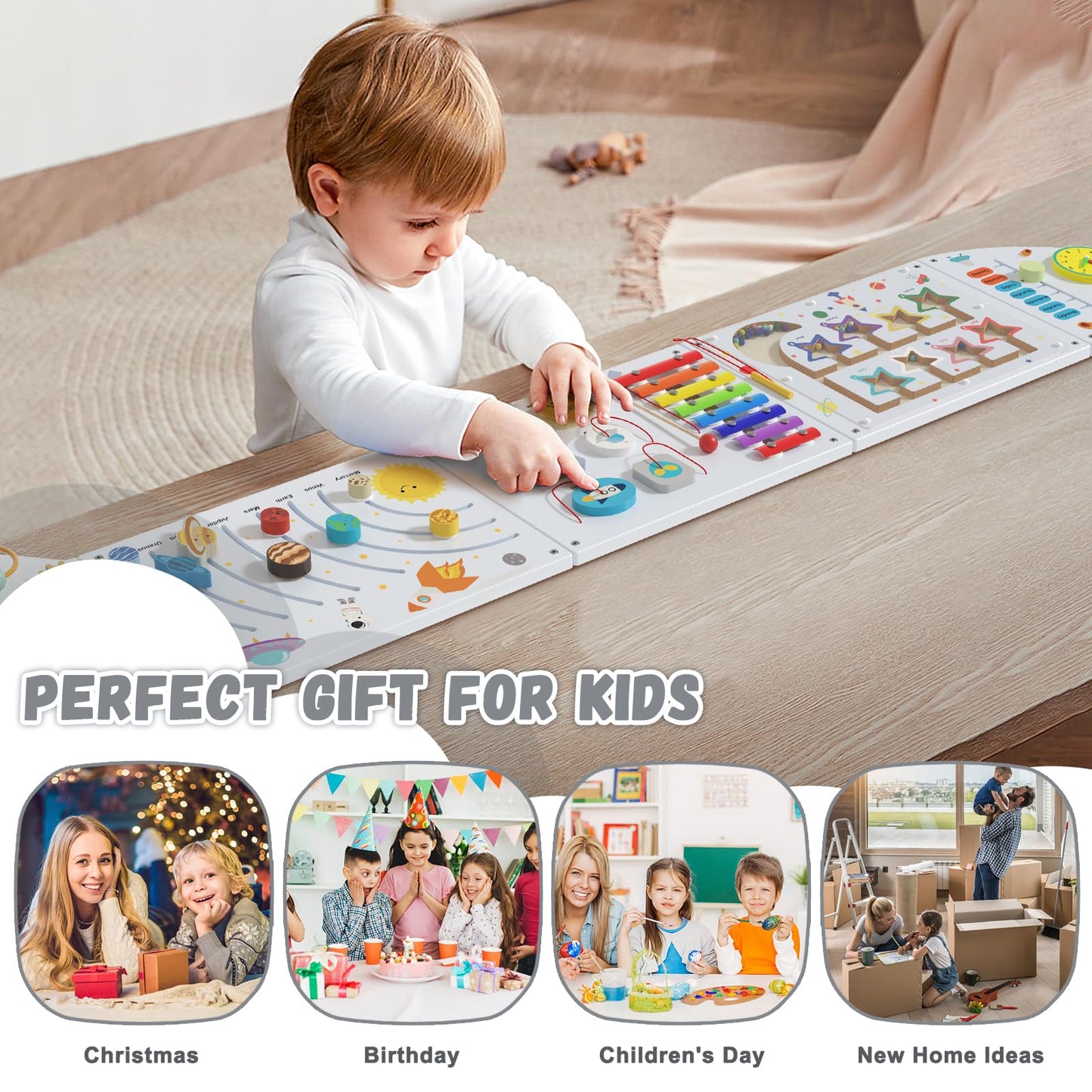 Nigwet Rocket Activity Wall Busy Board Panels - Sensory Wall Panel For Kids, Montessori Toddler Wall Activity Board, Wall Toys F