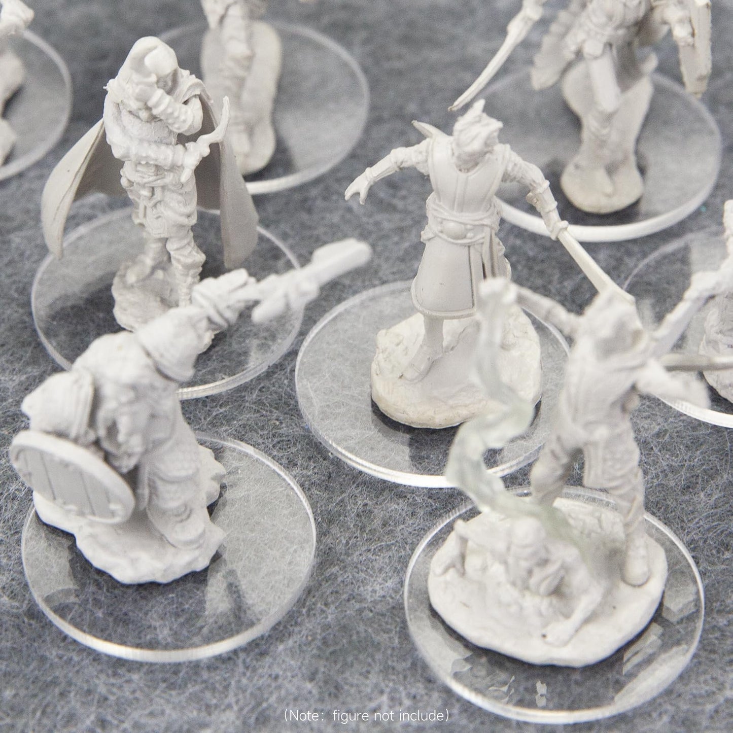 Displaymore 100Pcs Round Clear Plastic Model Bases 30Mm/1.18 Inch Wide 2Mm Thick For Gaming Miniatures Or Wargames Role Playing