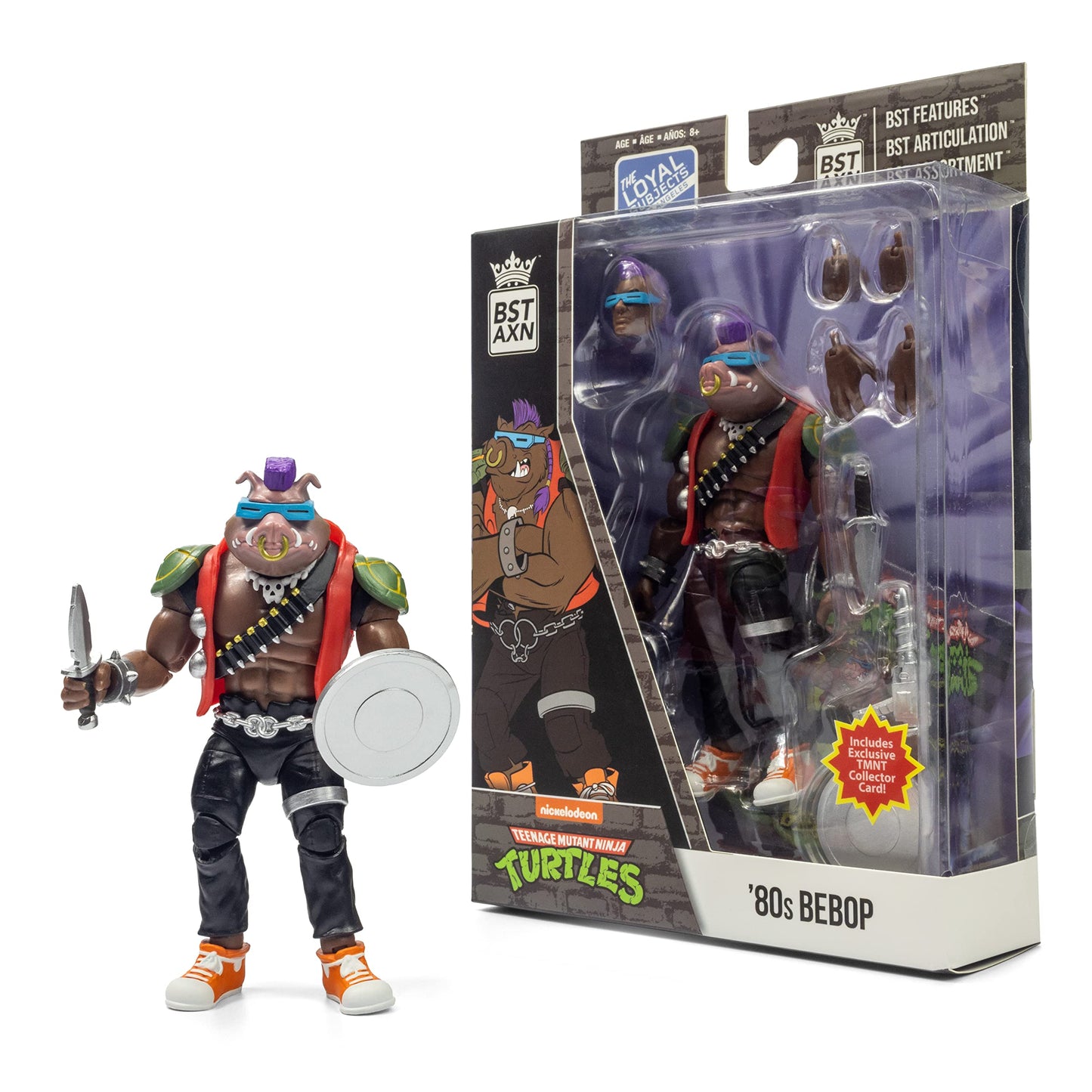 The Loyal Subjects 5" Bebop Action Figure - TMNT, Multicolored, Plastic, Model BATMNTBEBWB02, with Accessories