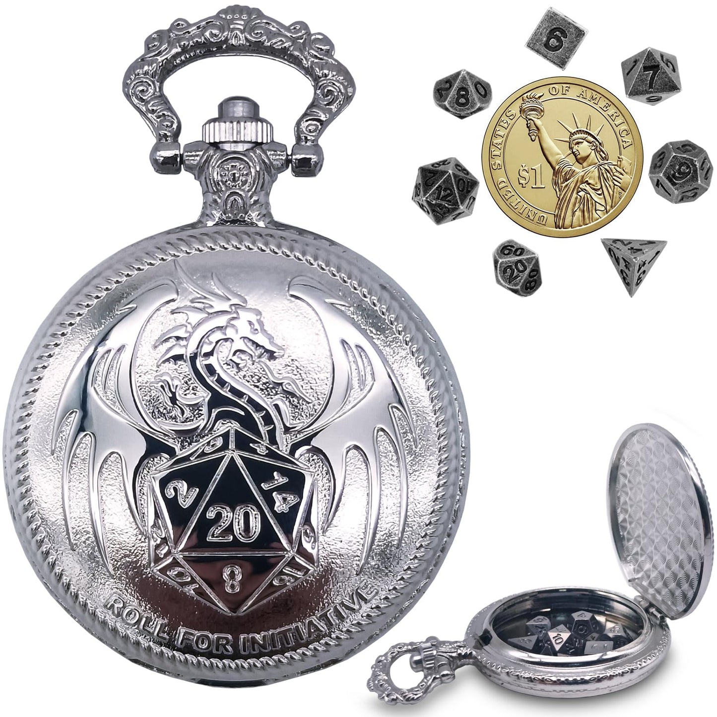 DND Mini Dice Set, Small Metal Polyhedral Dice for Dungeons and Dragons/D&D Gifts, Tiny Mini Role Playing Dice Set with Pocket W