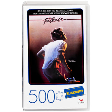 500-Piece mature-themed Jigsaw Puzzle in Plastic Retro Blockbuster VHS Video Case  Footloose
