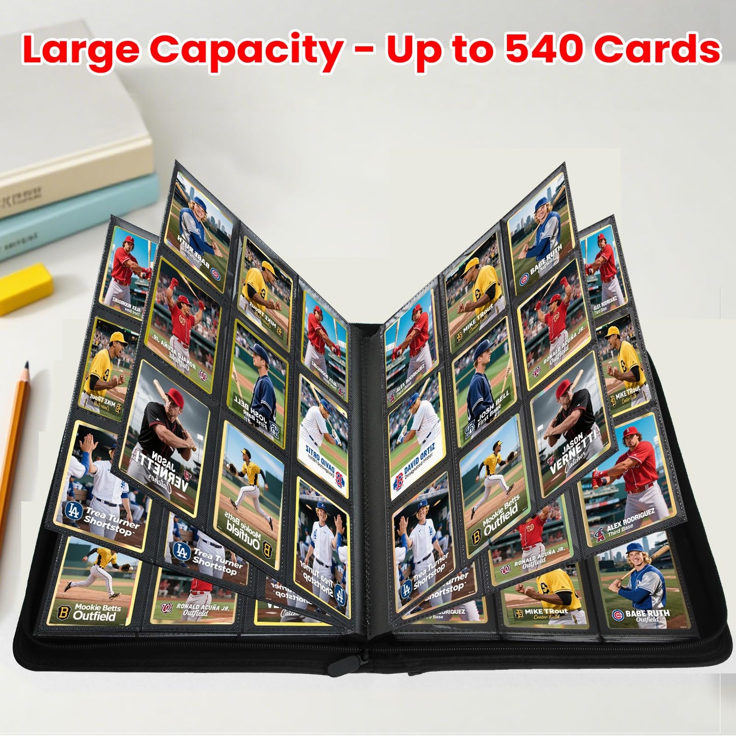 Pok?pal Trading Card Binder  9 Pocket Card Collection Binder for 540 Cards  enhanced Card Book Double Sided Pocket  Collector Album Card Holder Folder for TCG PM MTG OPCG YGO Sports Cards (Black)