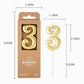 PHD CAKE 2.76 Inch Elegant Gold 3 Number Birthday Candles, Gold Number Candles, Cake Number Candles, Party Celebration
