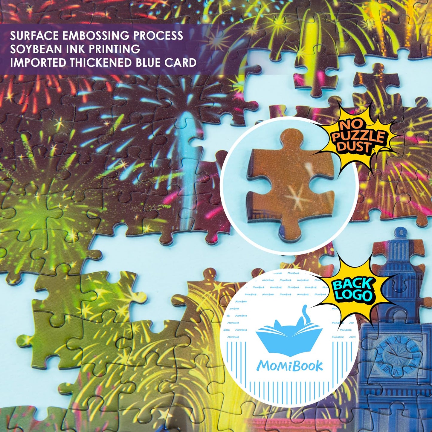 Puzzles For Adults 1000 Pieces, Momibook Jigsaw Puzzles Of Night Town, Luminous Process, 75X50Cm(29.5''X19.7'') Toys & Game Puzz
