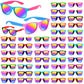 Gifts2U Kids Sunglasses Bulk Party Favors for Kids Ages 3-8, 48 Pack Rainbow Neon Sunglasses for Boys Girls with UV400 Protectio