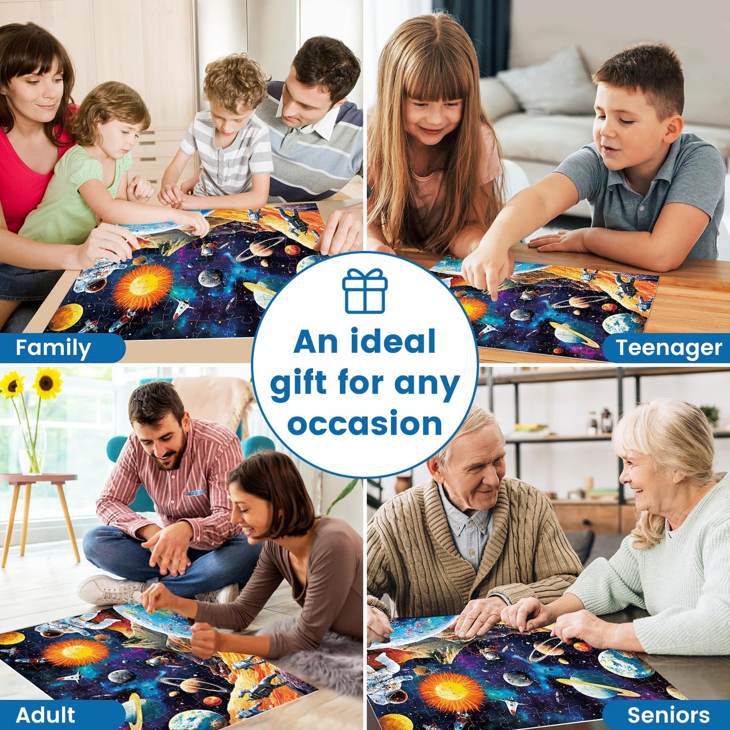 100 Piece Astronaut Puzzles for Kids Ages 6-8 8-10 - Space t Jigsaw Puzzles - 100 Piece Senior Jigsaw Puzzle for Toddlers Kids Puzzles Ages 3-5 Toys Birthday Gifts for Boys Girls -15 x 19