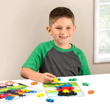 Plus Plus - Big - Big Picture Puzzles, Basic Color Mix - Construction Building Stem Toy, Interlocking Large Puzzle Blocks For To