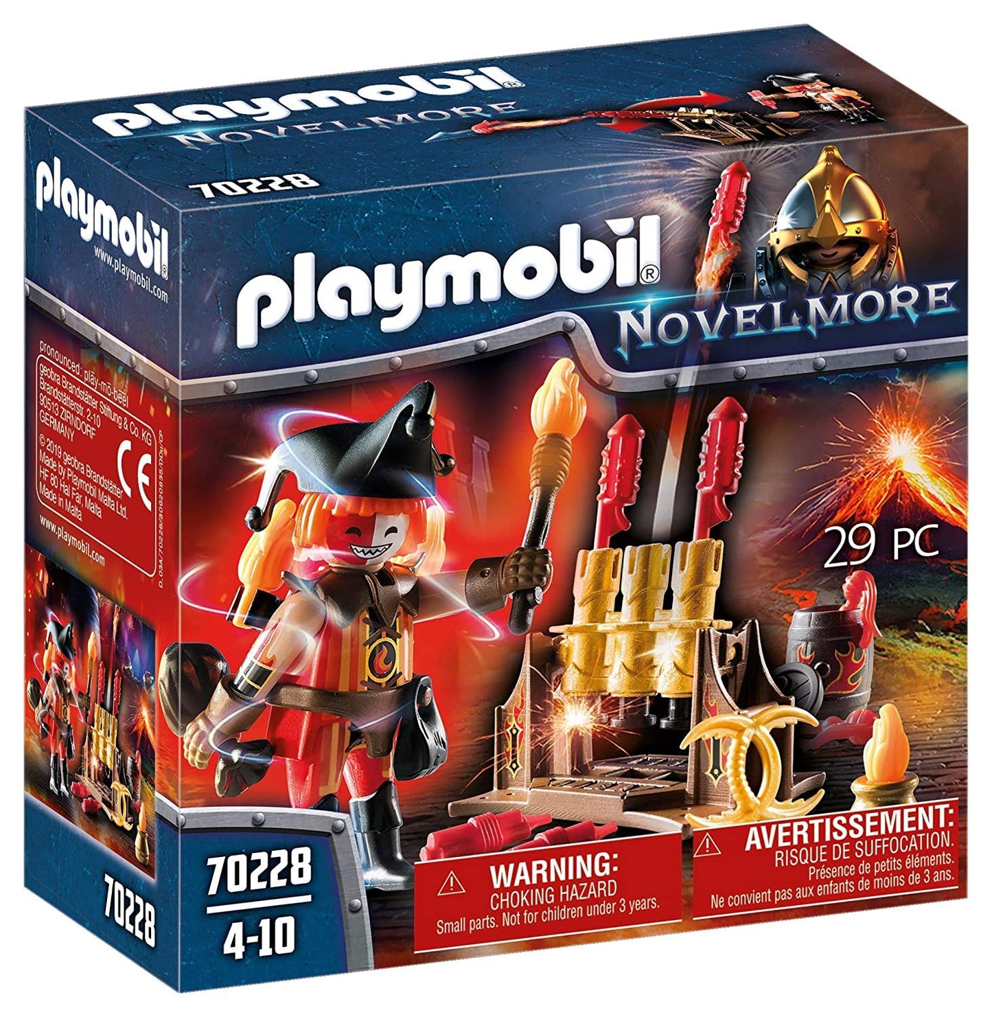 Playmobil 70228 Novelmore Knights Burnham Raiders Fire Master with Rocket Launcher  for Children from 4-10 Years