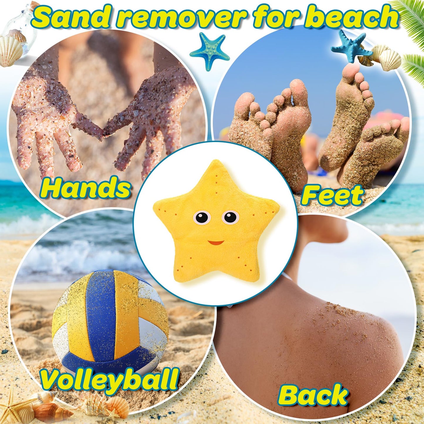 Mity Rain 2Pcs Sand Remover For Beach - Sand Eraser Wipe Mitt Bags, Beach Vacation Essentials For Kids Women, Must-Have Beach Ac