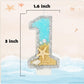 ElekFX 17th Birthday Candle for Cake, Beach Starfish Sequins Number Cake Candles, 2.76 inch Number 17 Happy Birthday Candle, Cak